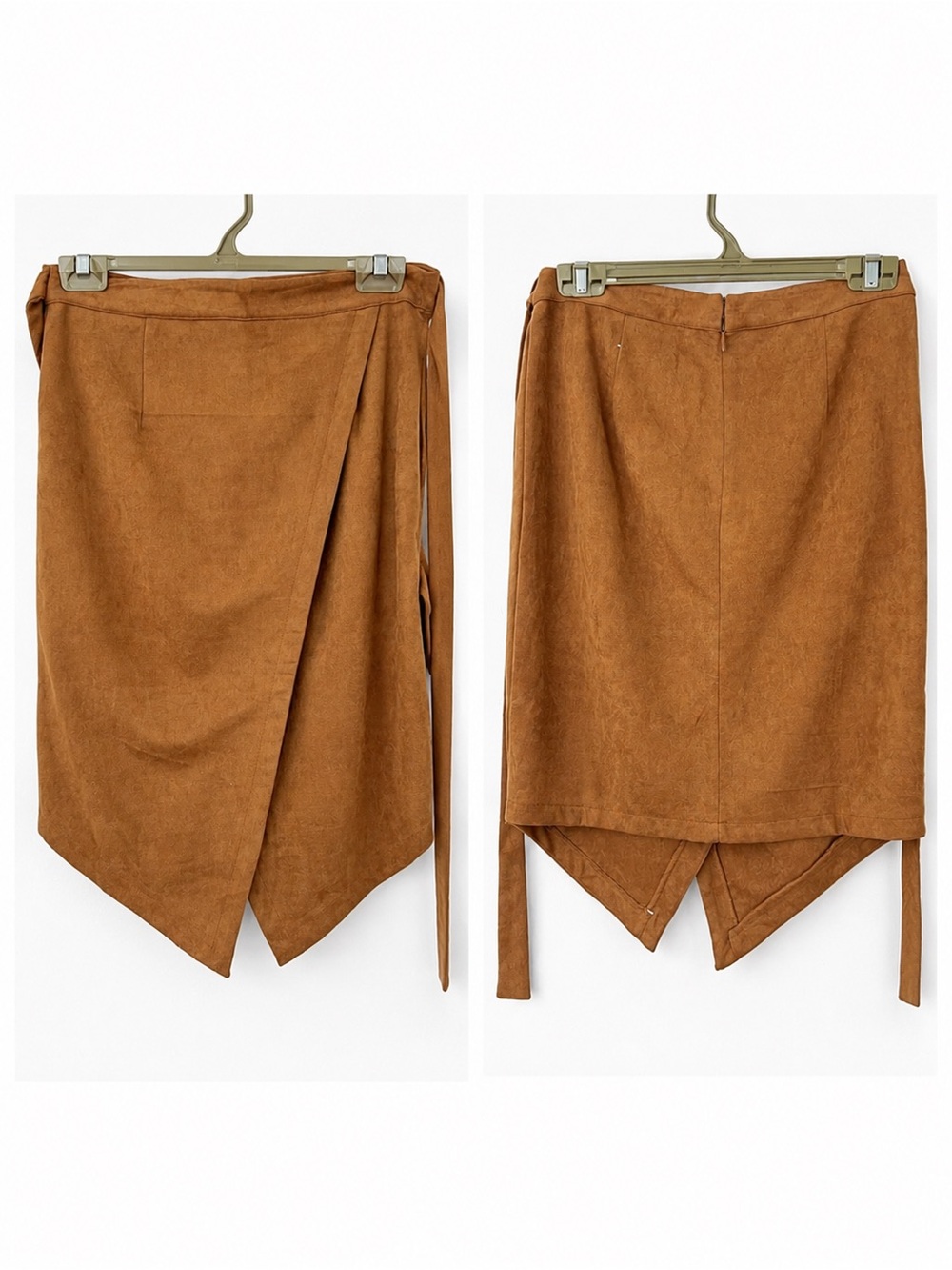 Vici Suede Tan Midi Skirt